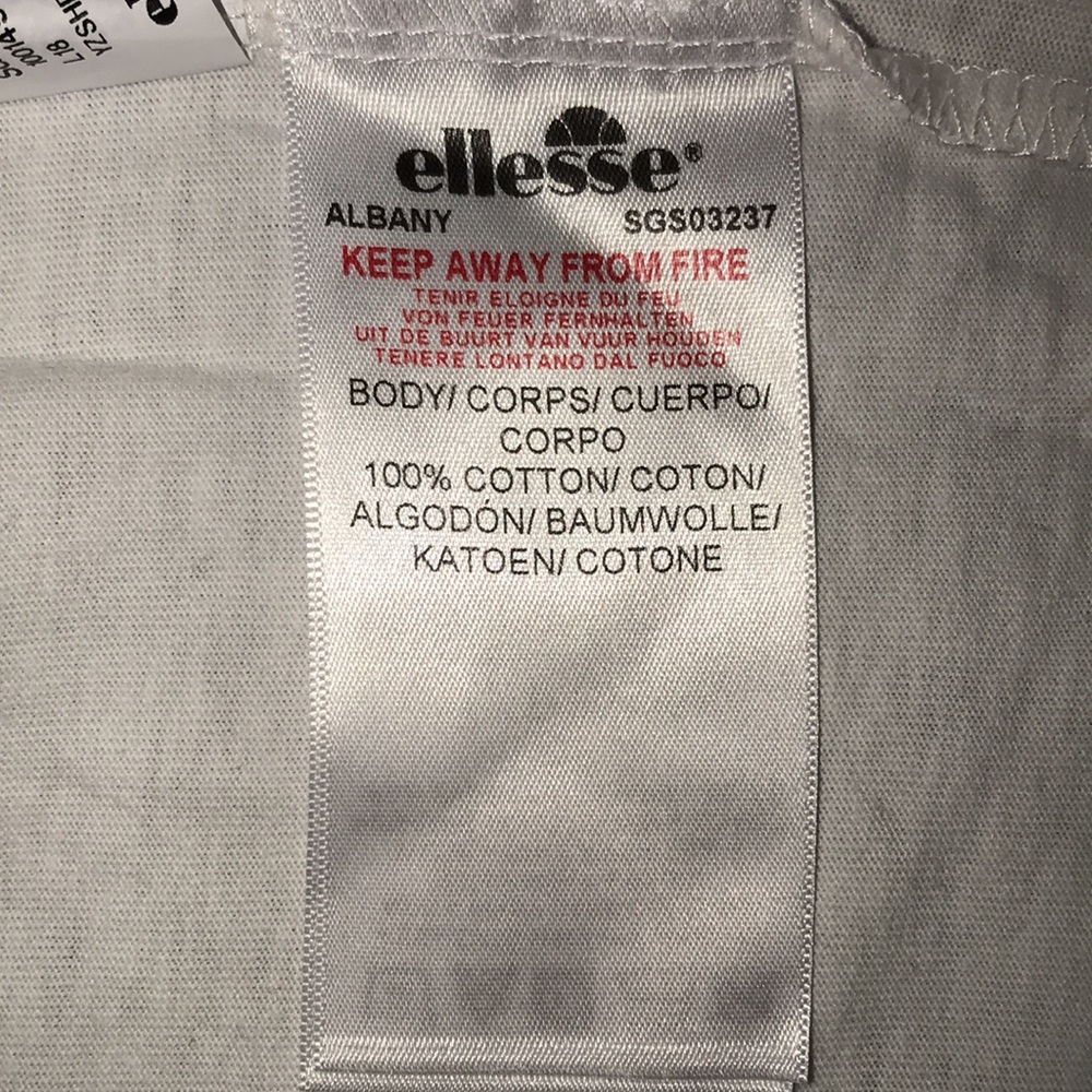 ellesse White Boyfriend T-shirt chest logo US 10 - Picture 7 of 10
